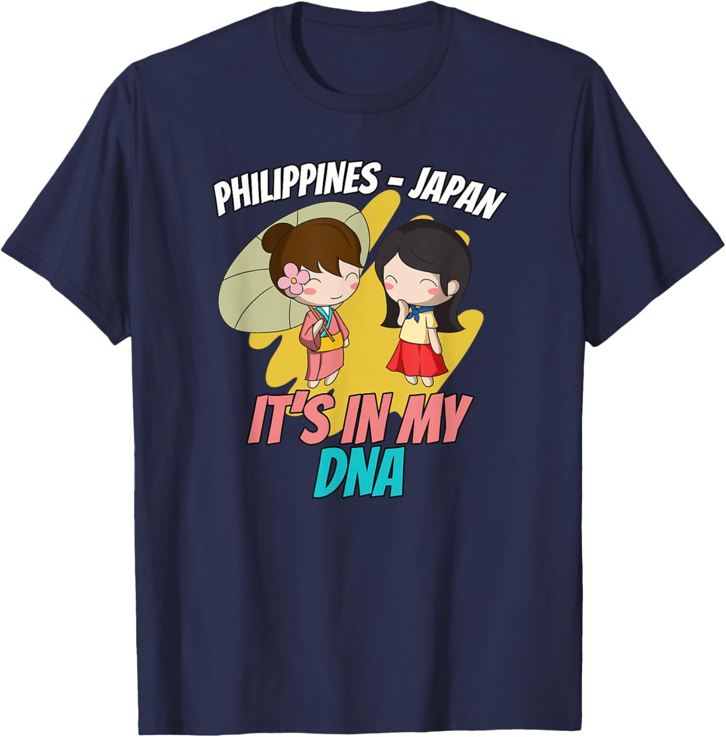 Philippines Filipino Japanese Japan Japino Proud Mixed DNA T-Shirt - T-Shirt | Navy