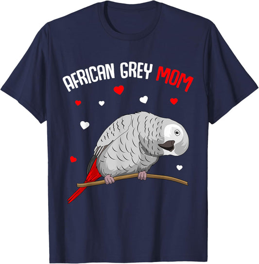 African Grey Parrot Mom Love funny Women T-Shirt - T-Shirt | Navy