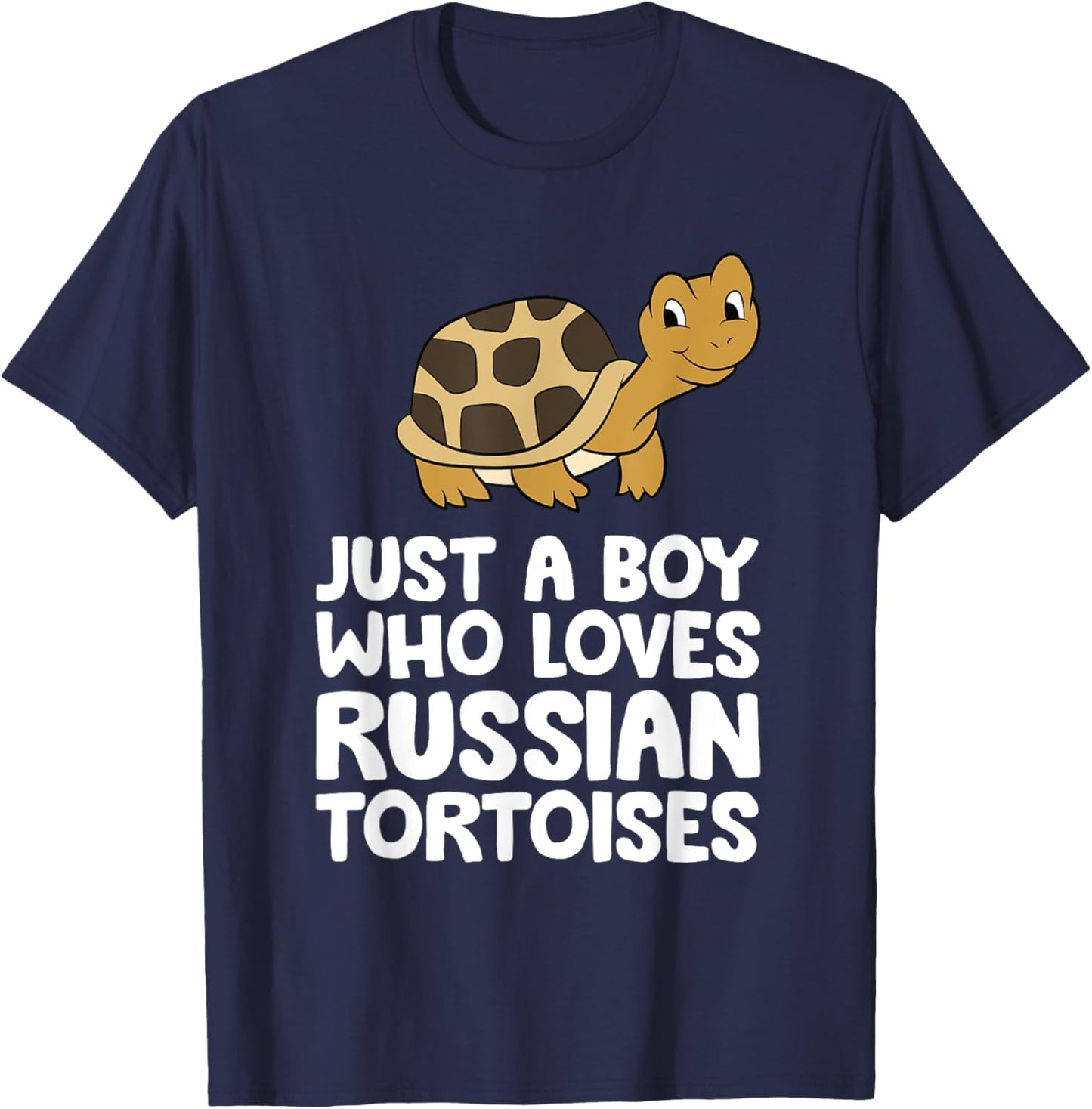 Just a Boy Who Loves Russian Tortoises T-Shirt - T-Shirt | Navy