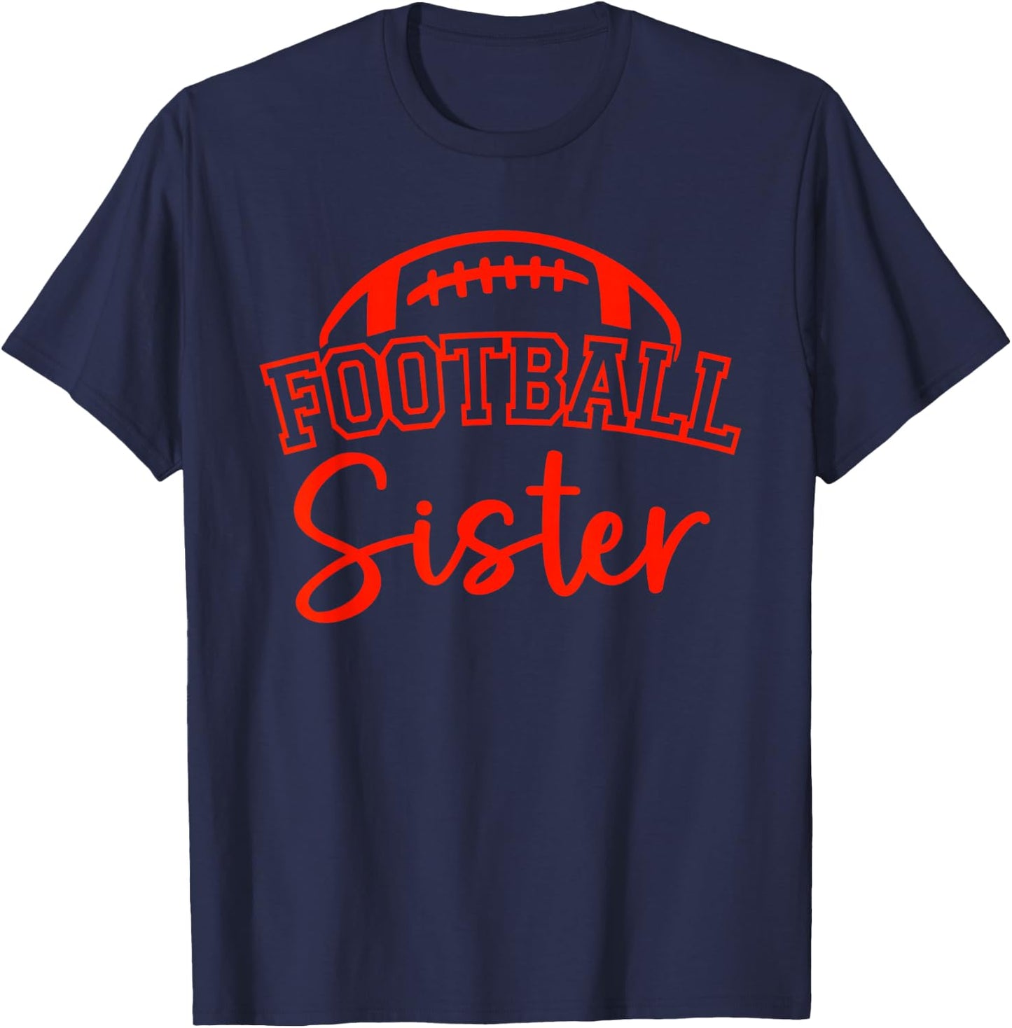 Football Sister Matching Family Football T-Shirt - T-Shirt | Navy