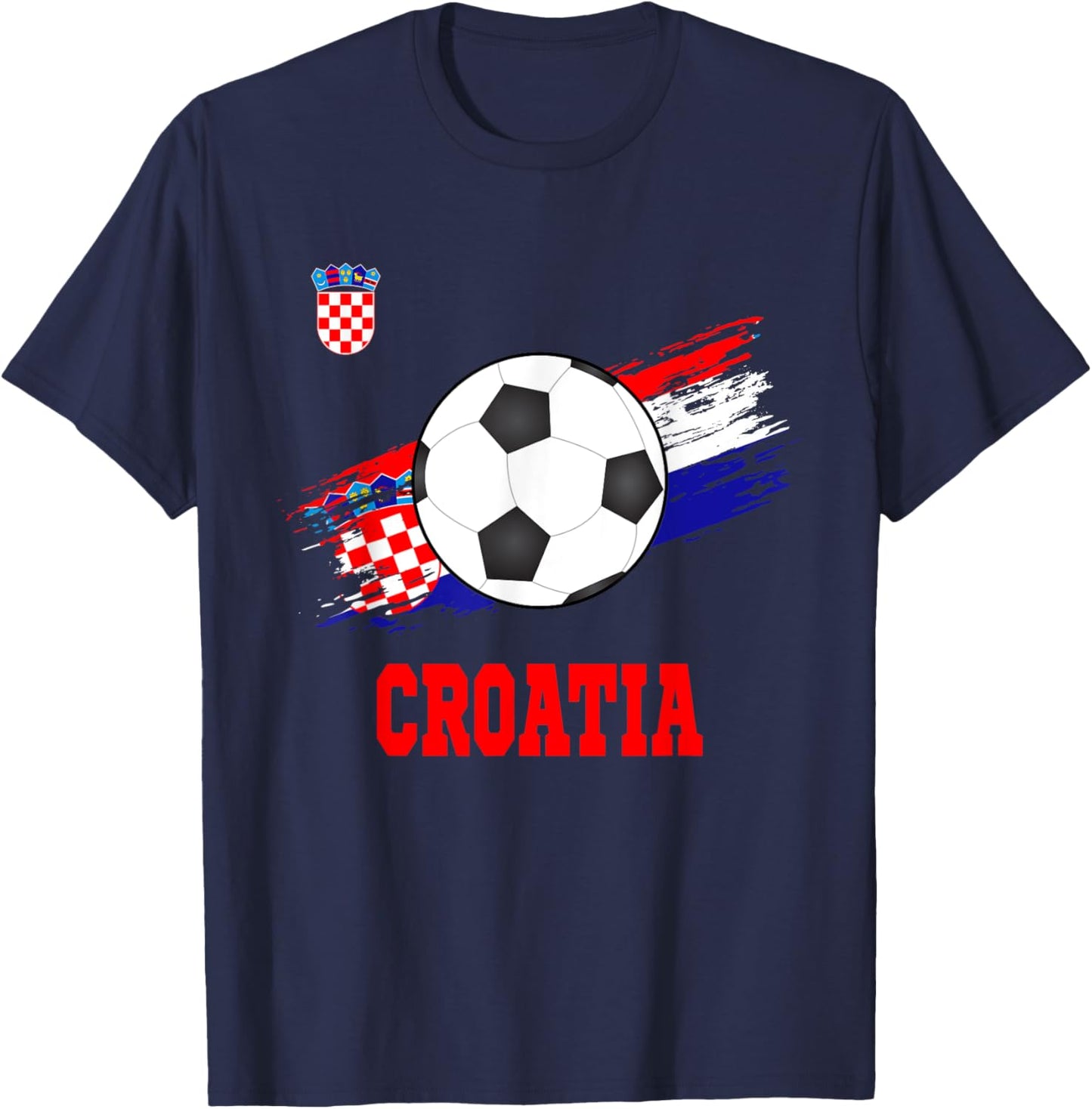Croatia Soccer Croatian Football Croats Futbol T-Shirt - T-Shirt | Navy