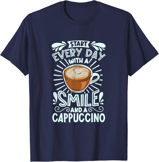 Smile with Cappuccino T-Shirt - T-Shirt | Navy