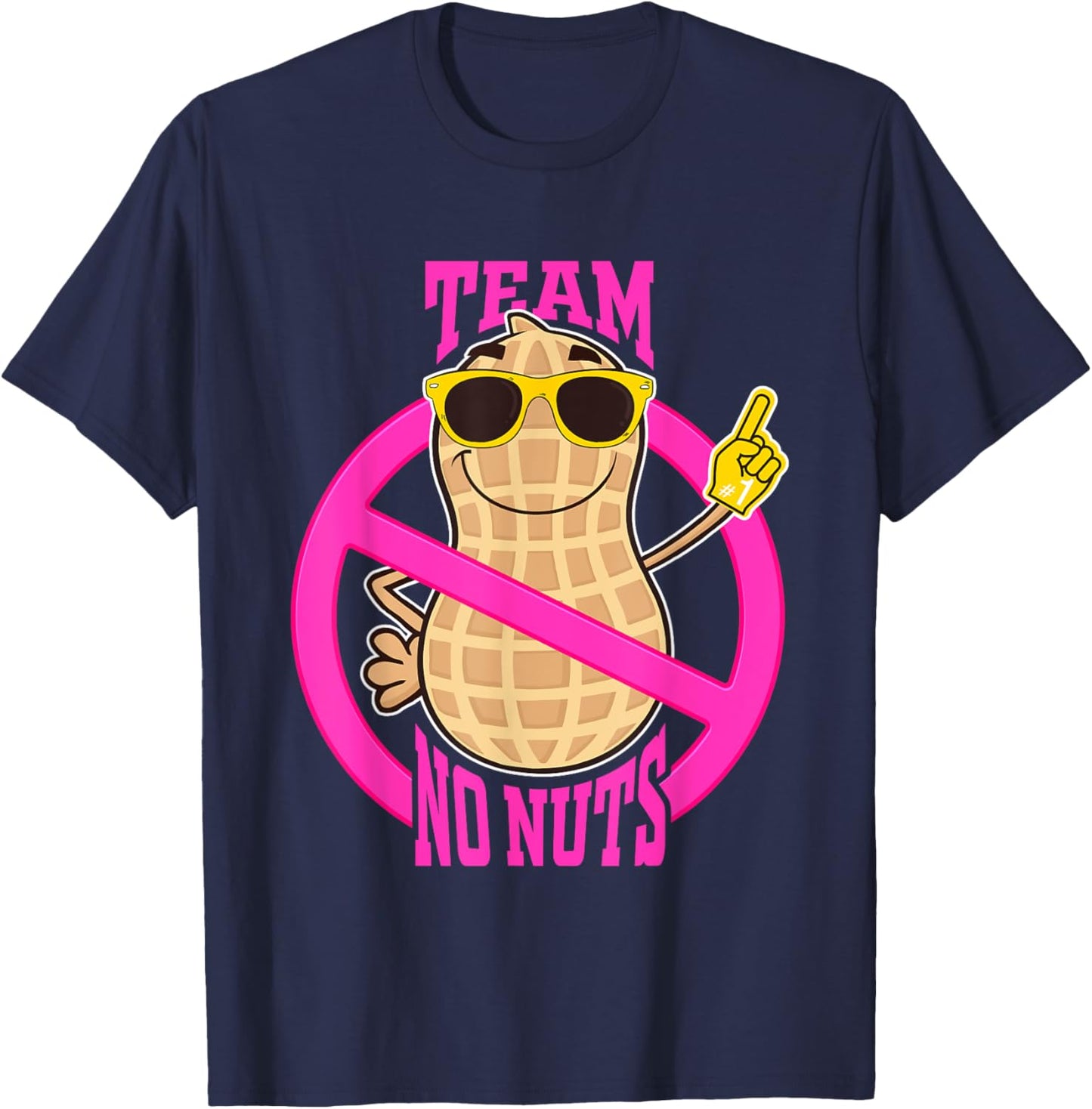 Team No Nuts gender reveal pregnancy announcement baby girl T-Shirt - T-Shirt | Navy