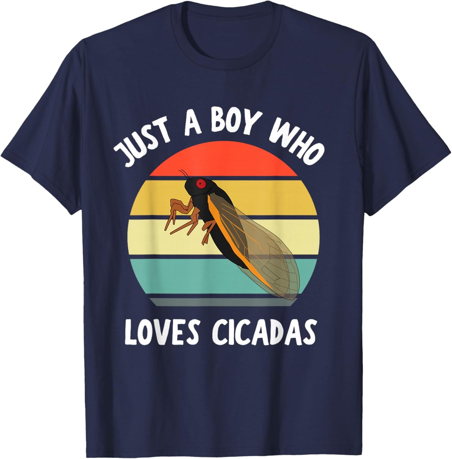 Just A Boy Who Loves Cicadas Future Entomologist Kids Boys T-Shirt - T-Shirt | Navy