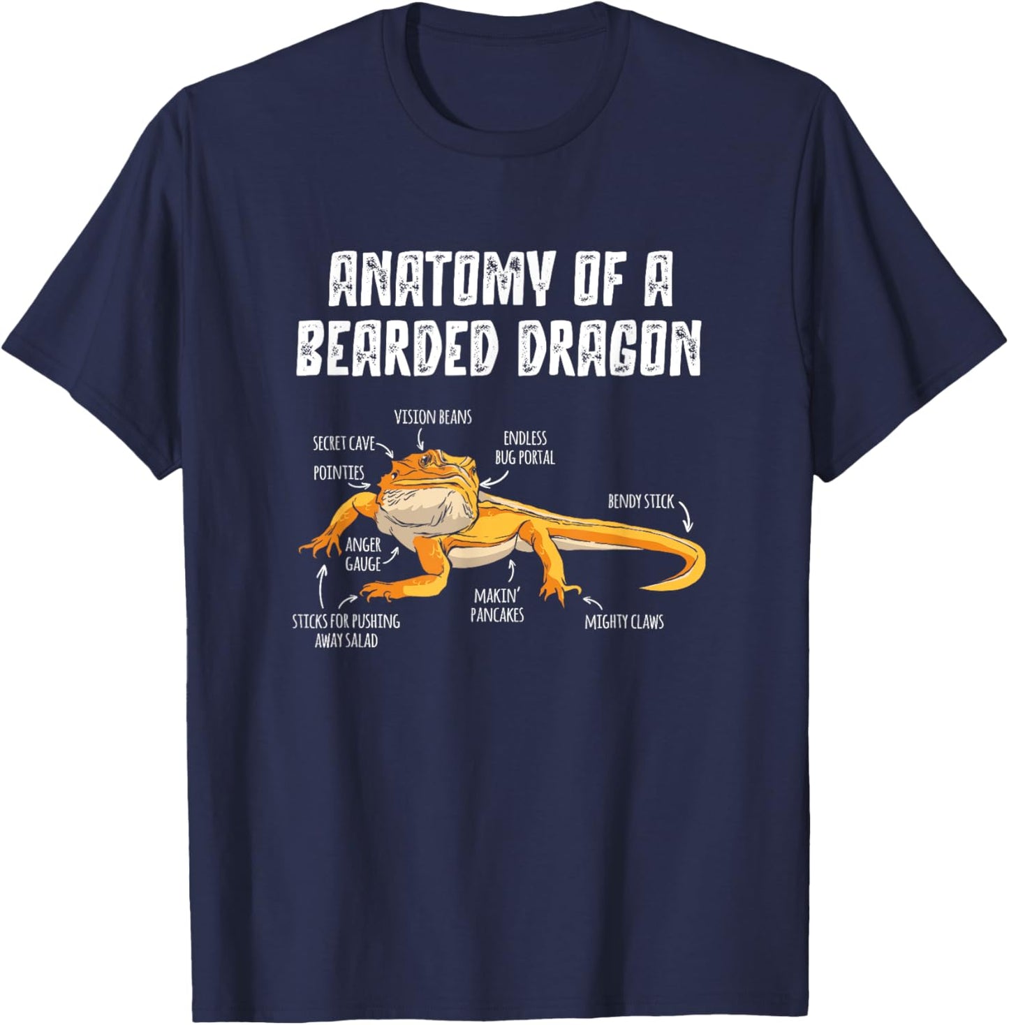 Anatomy Of A Bearded Dragon T-Shirt - T-Shirt | Navy