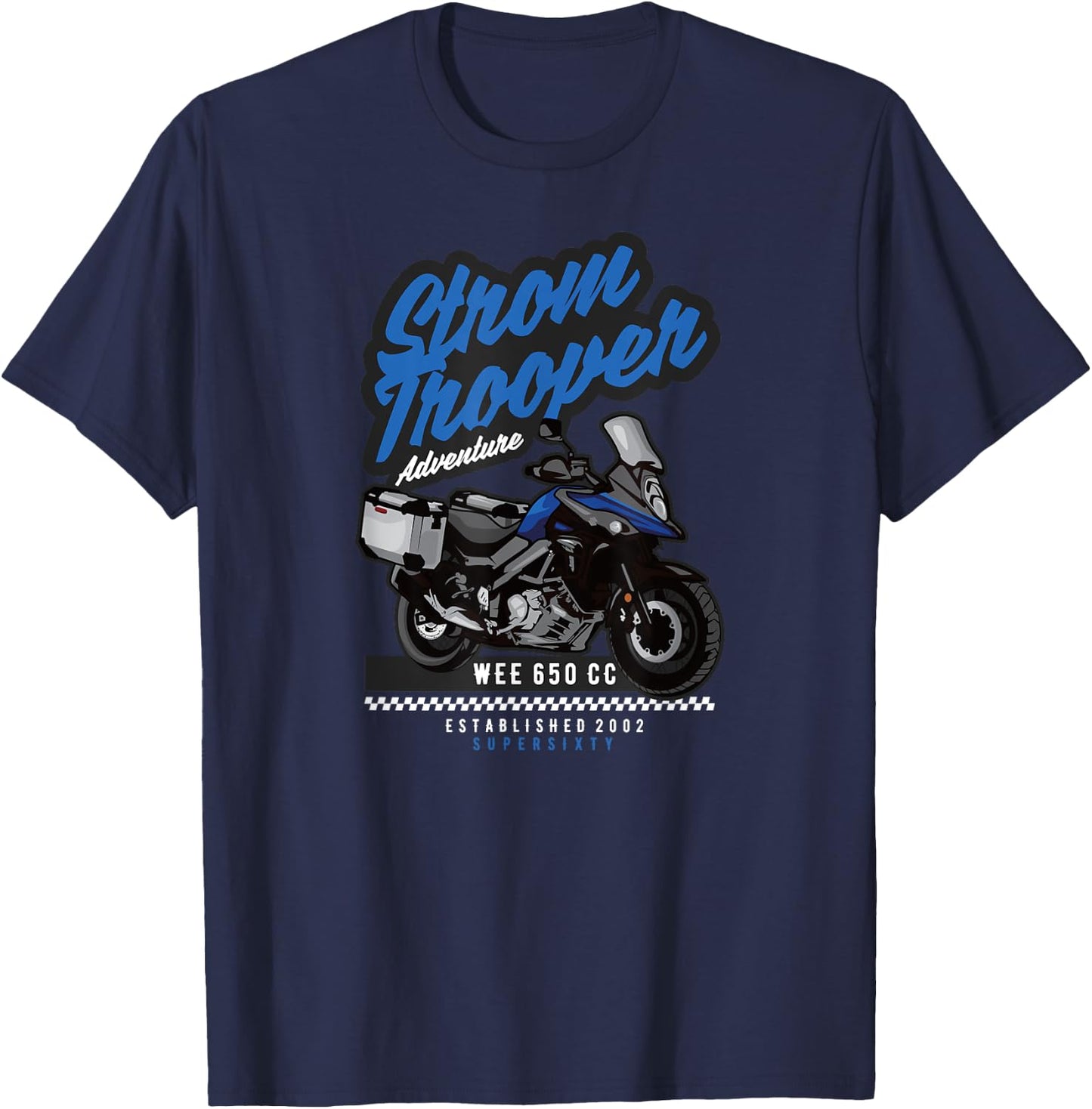 Strom Trooper Adventure Wee 650 Motorcycle Ride Design T-Shirt - T-Shirt | Navy