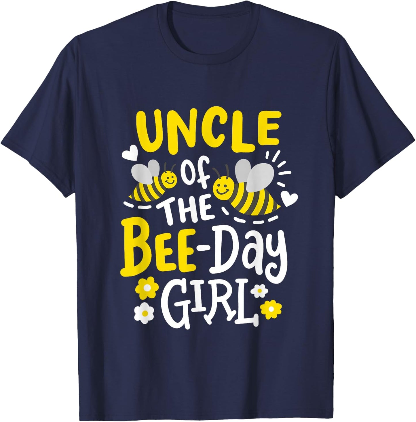 Uncle of the Bee-Day Girl Bee Birthday Party Matching Family T-Shirt - T-Shirt | Navy