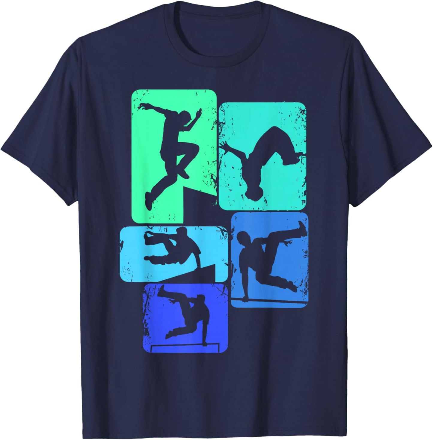 Parkour Traceur Freerunner Freerunning Kids Boys Men T-Shirt - T-Shirt | Navy