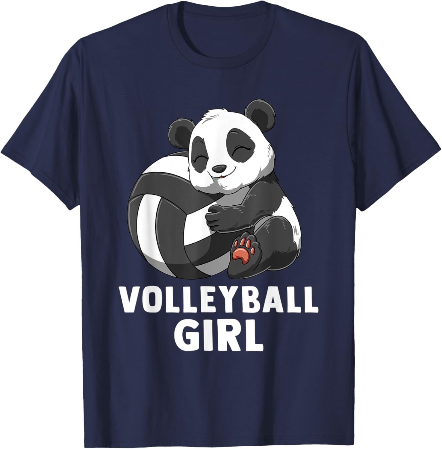 Volleyball Panda Girl T-Shirt - T-Shirt | Navy