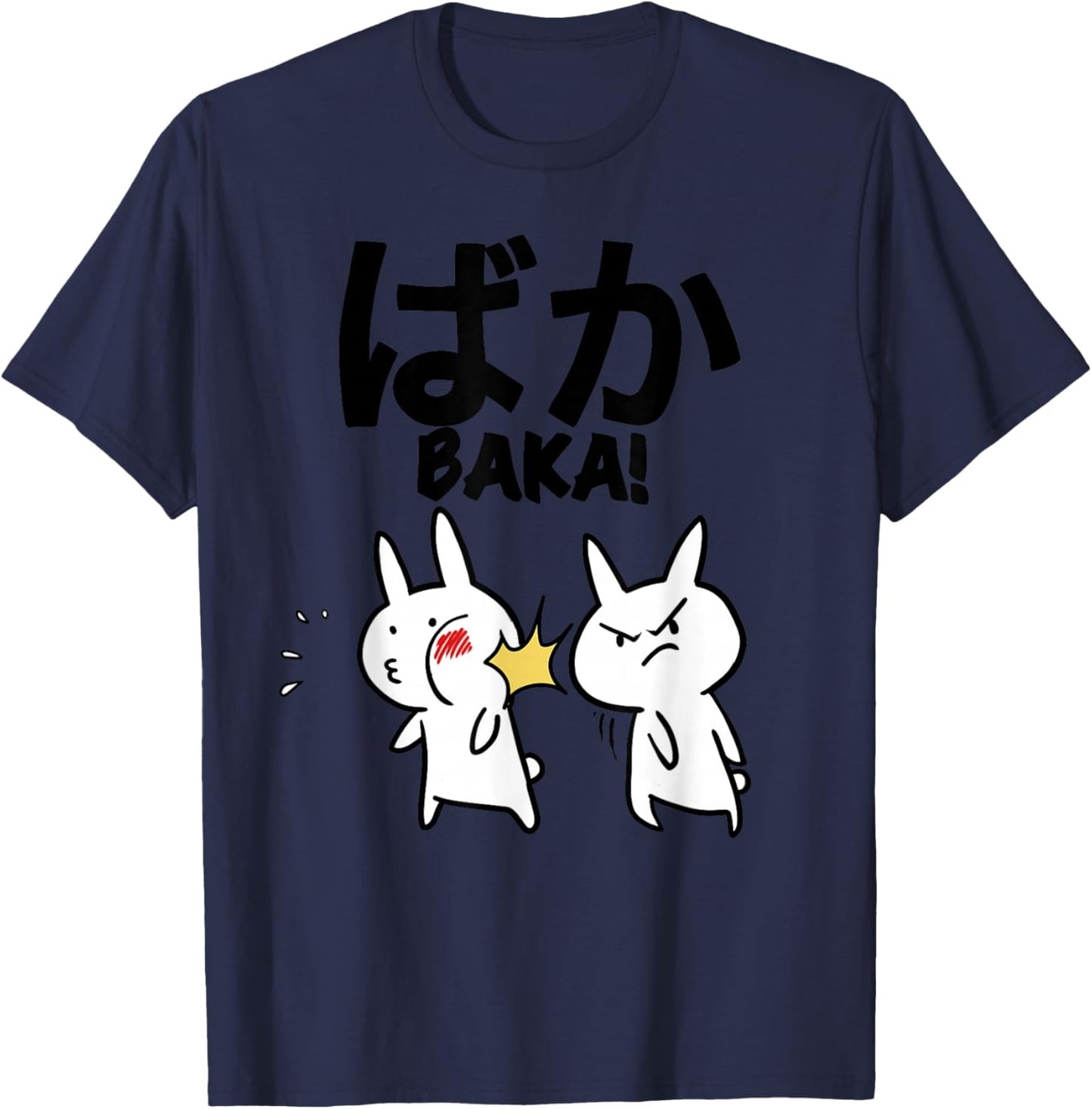 Baka Rabbit Slap Anime Baka T-Shirt - T-Shirt | Navy