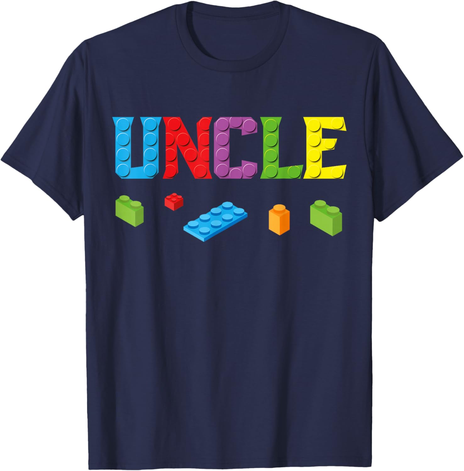 Uncle Master Builder Building Bricks Blocks Family Set T-Shirt - T-Shirt | Navy