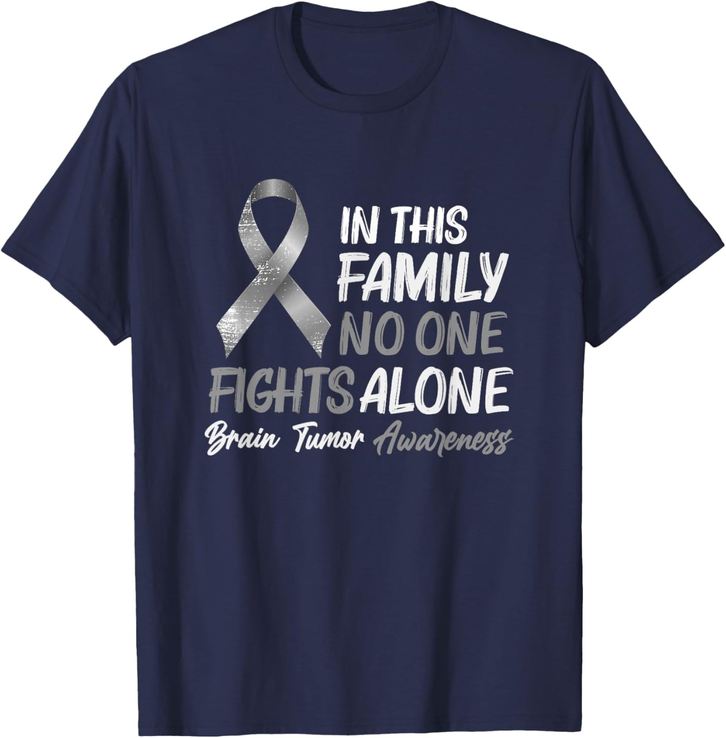 Brain Tumor Awareness - Brain Cancer Support T-Shirt - T-Shirt | Navy