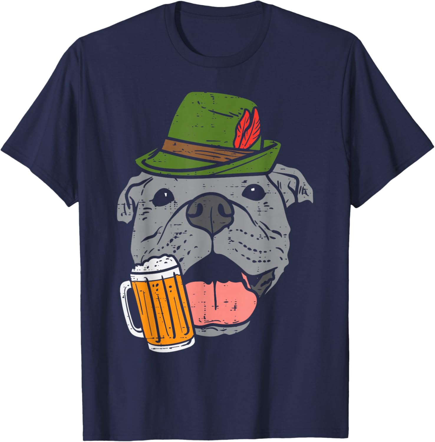 German Pitbull Oktoberfest Bavarian Dog Owner Men Women T-Shirt - T-Shirt | Navy