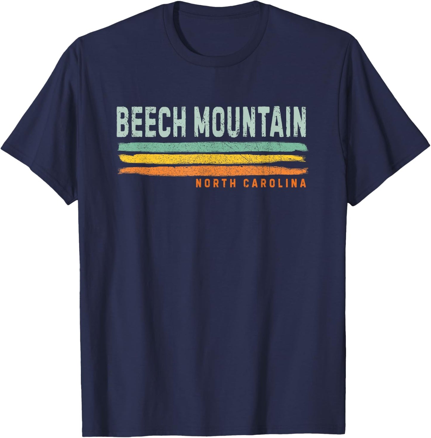 Vintage Stripes Beech Mountain NC T-Shirt - T-Shirt | Navy