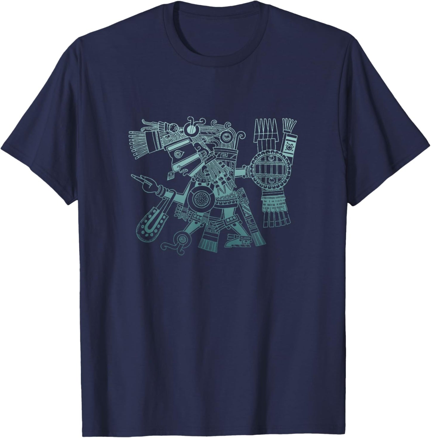 Maya patron deity Tezcatlipoca warrior Aztec Indians Mexico T-Shirt - T-Shirt | Navy