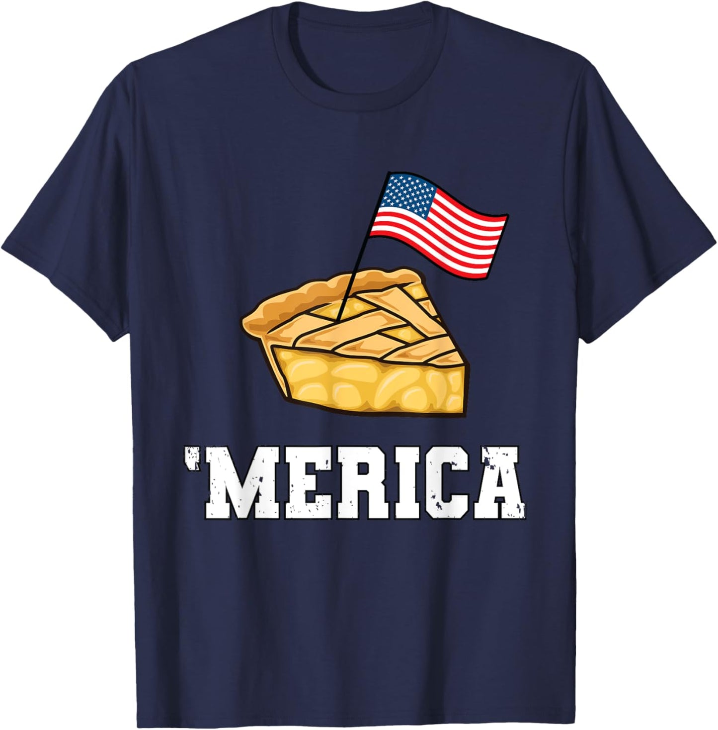 American Flag Shirt USA Apple Pie Merica 4th of July T-Shirt - T-Shirt | Navy