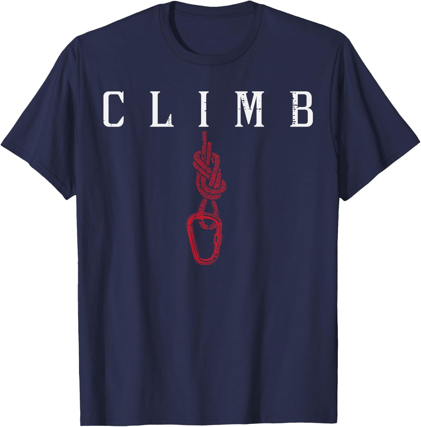 Climb Rope Carabiner Rock Climbing Climber Men Women Kids T-Shirt - T-Shirt | Navy