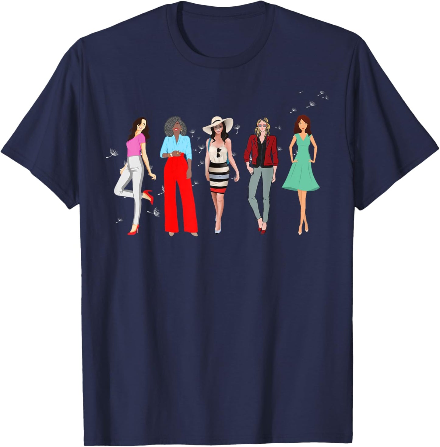 Sassy Classy Sisters Stylish Fashionista Girl Power T-Shirt - T-Shirt | Navy