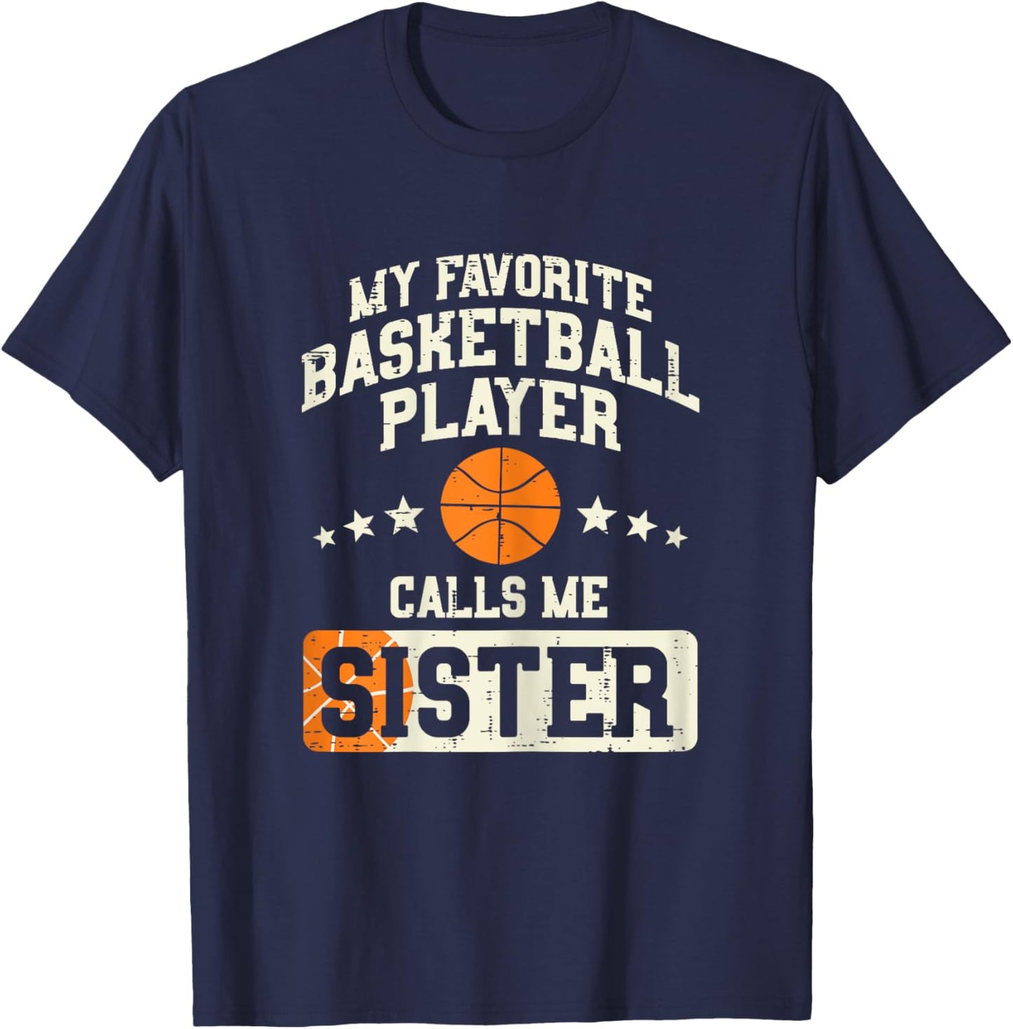 Favorite Basketball Player Sister Family Matching Girls T-Shirt - T-Shirt | Navy