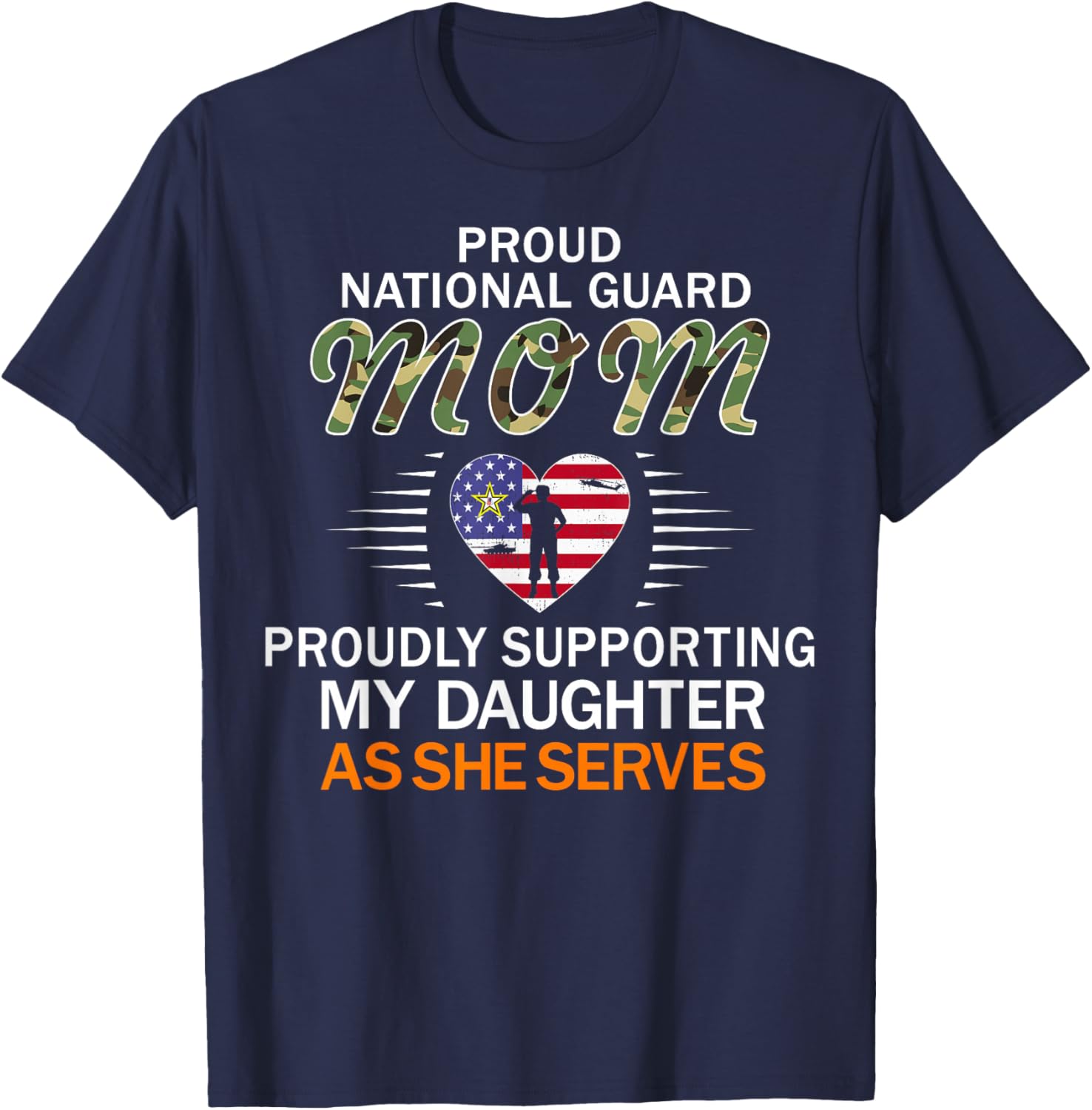Proudly Supporting My Daughter-Proud National Guard Mom Army T-Shirt - T-Shirt | Navy