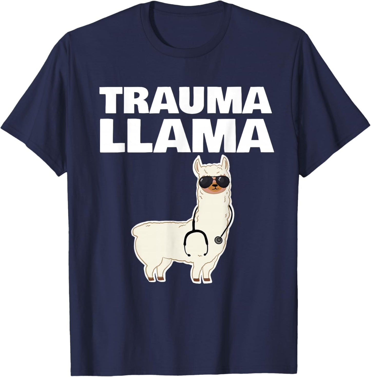 Nurse Trauma Llama T-Shirt - T-Shirt | Navy