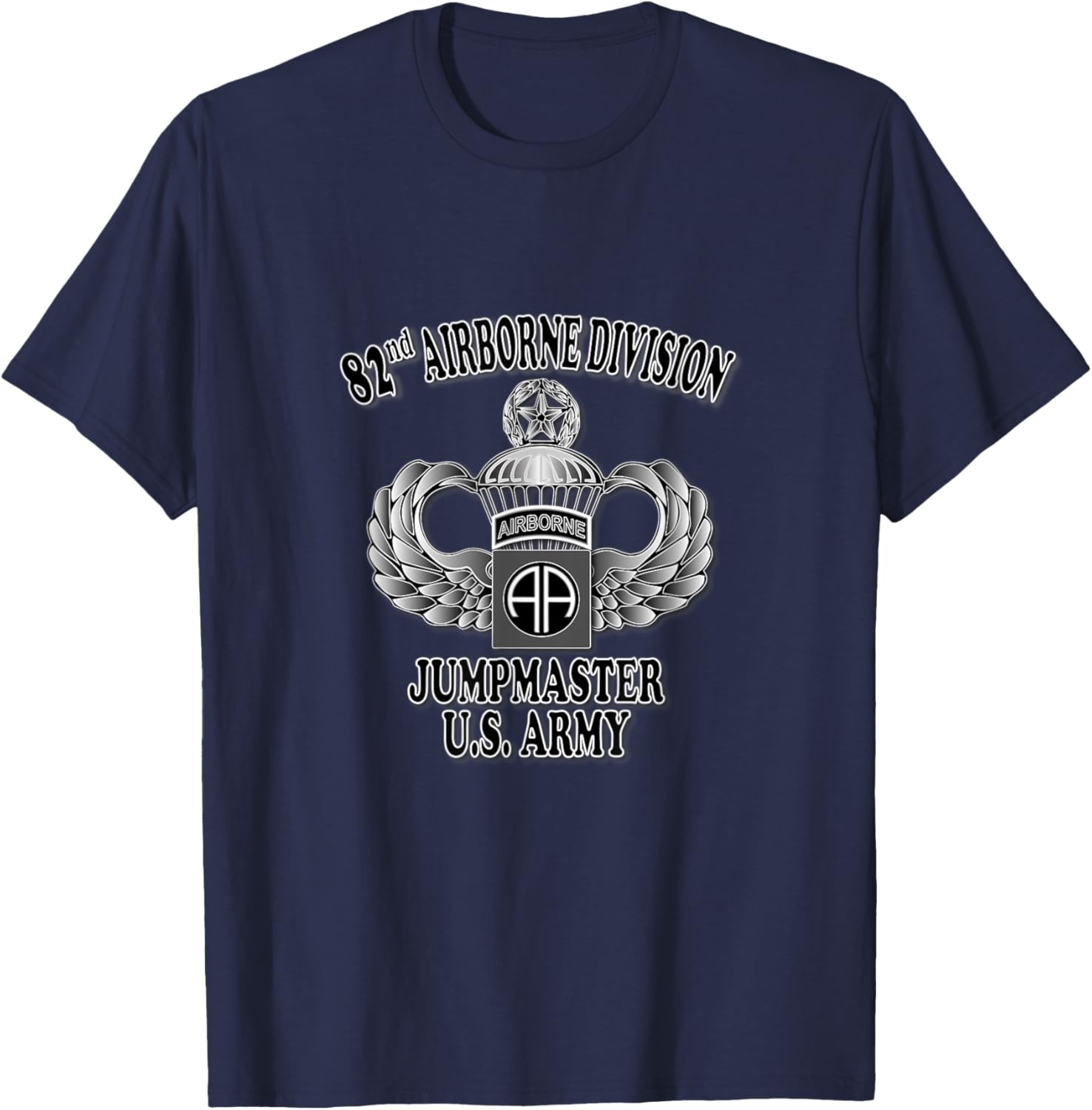 82nd Airborne Division Jumpmaster- Master (Front Design) T-Shirt - T-Shirt | Navy