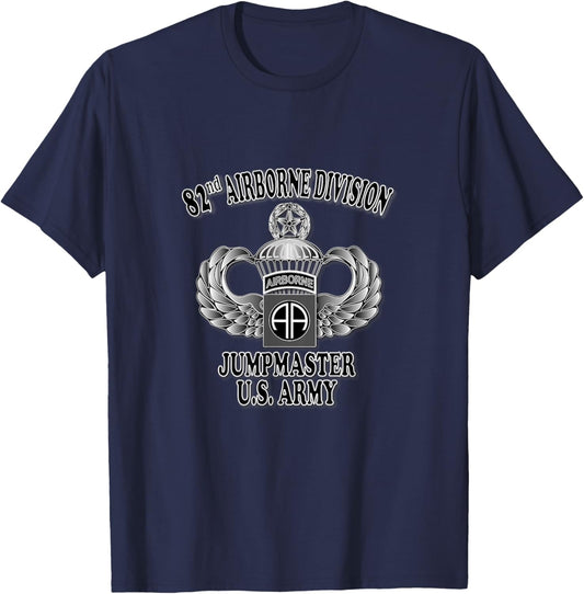 82nd Airborne Division Jumpmaster- Master (Front Design) T-Shirt - T-Shirt | Navy