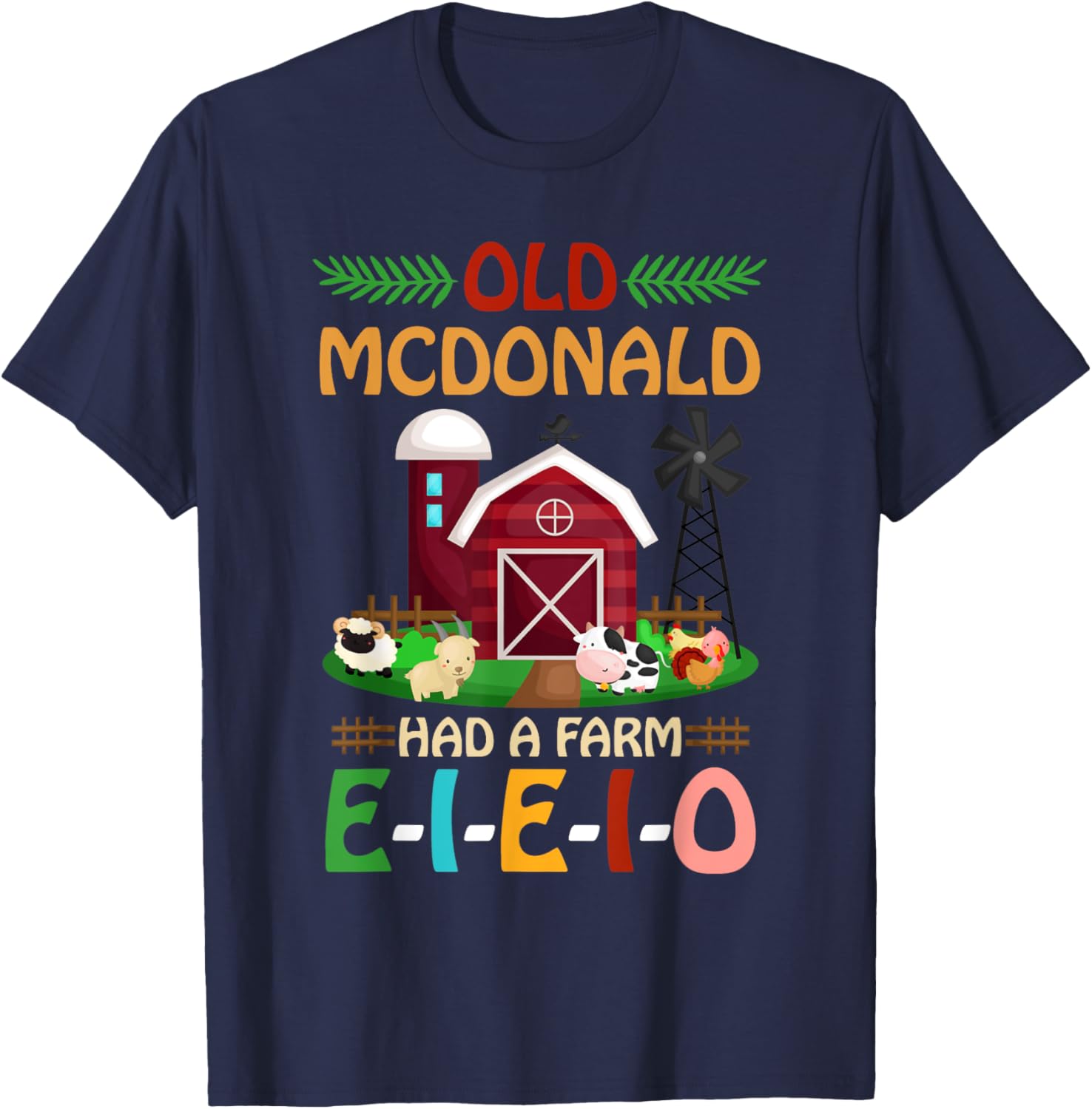 Nursery Rhymes for Kids and Toddler or Old McDonald T-Shirt - T-Shirt | Navy