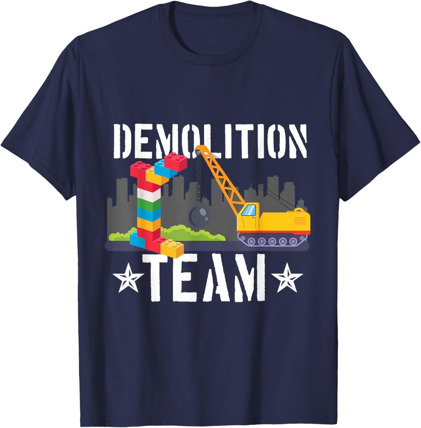 Abriss Team Builder Building Blocks Building Blocks Toy T-Shirt - T-Shirt | Navy