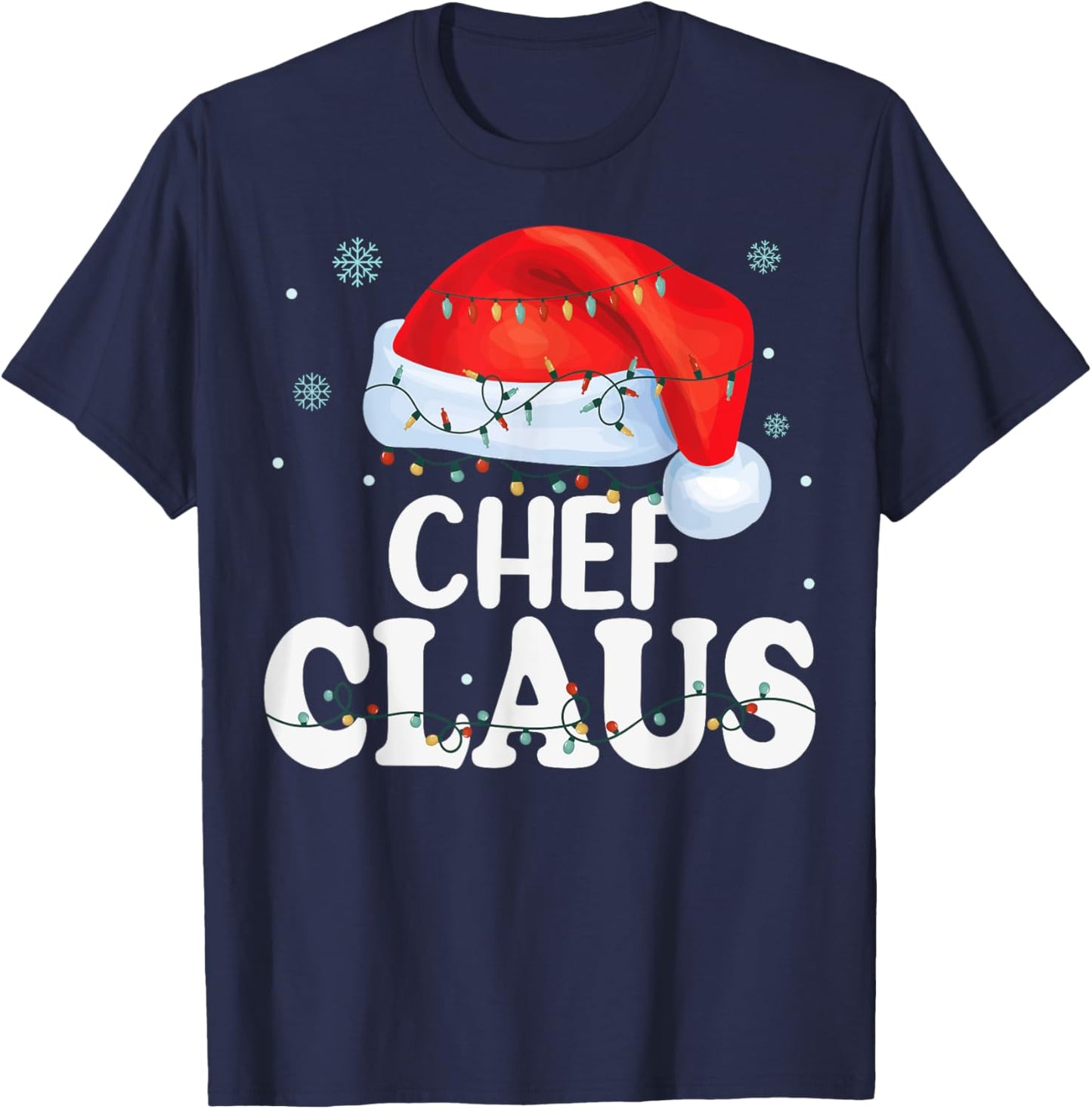 Chef Santa Claus Christmas Funny Matching Costume T-Shirt - T-Shirt | Navy