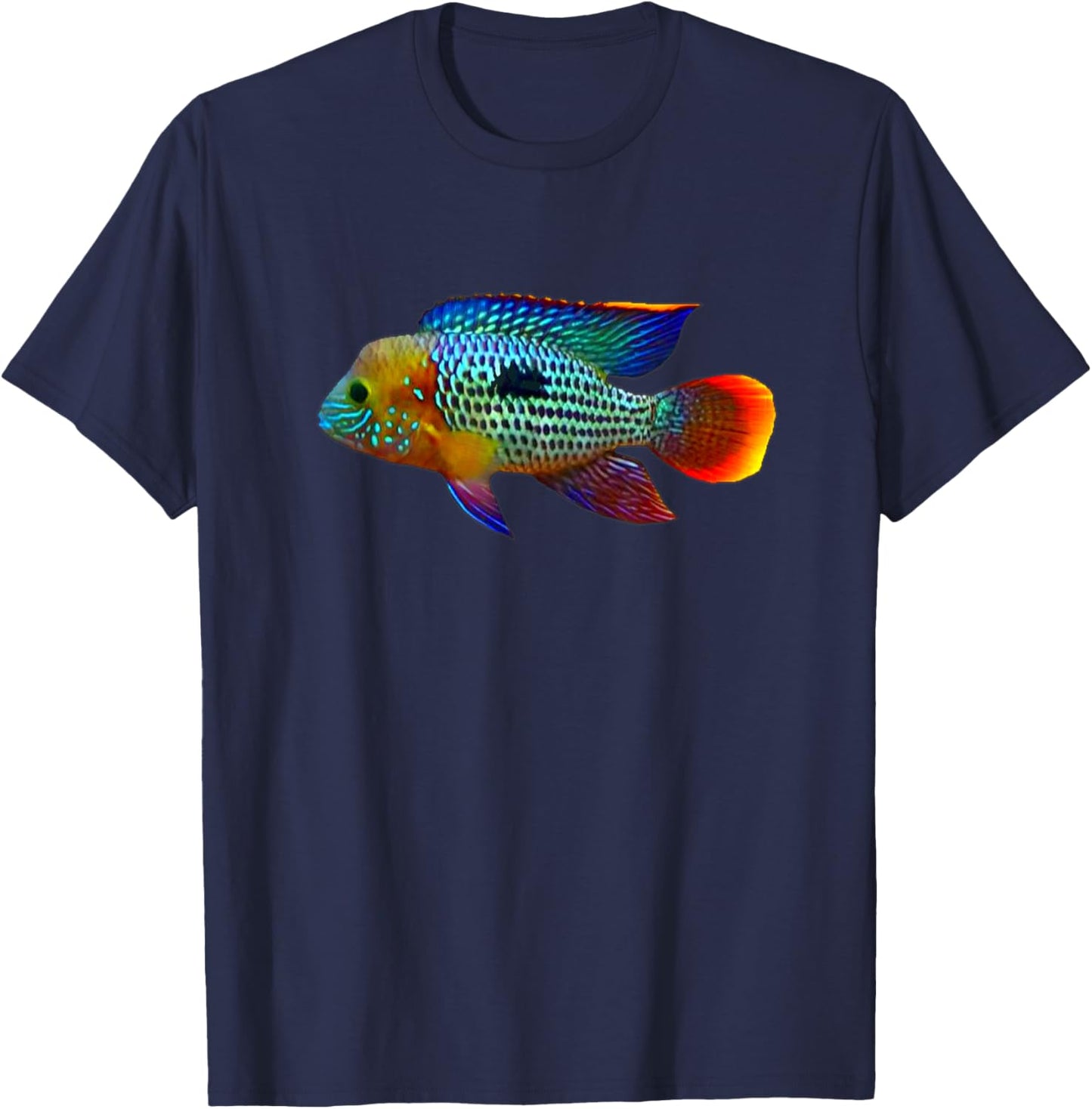 Green Terror Cichlids South American Cichlid Aquarium Fish T-Shirt - T-Shirt | Navy