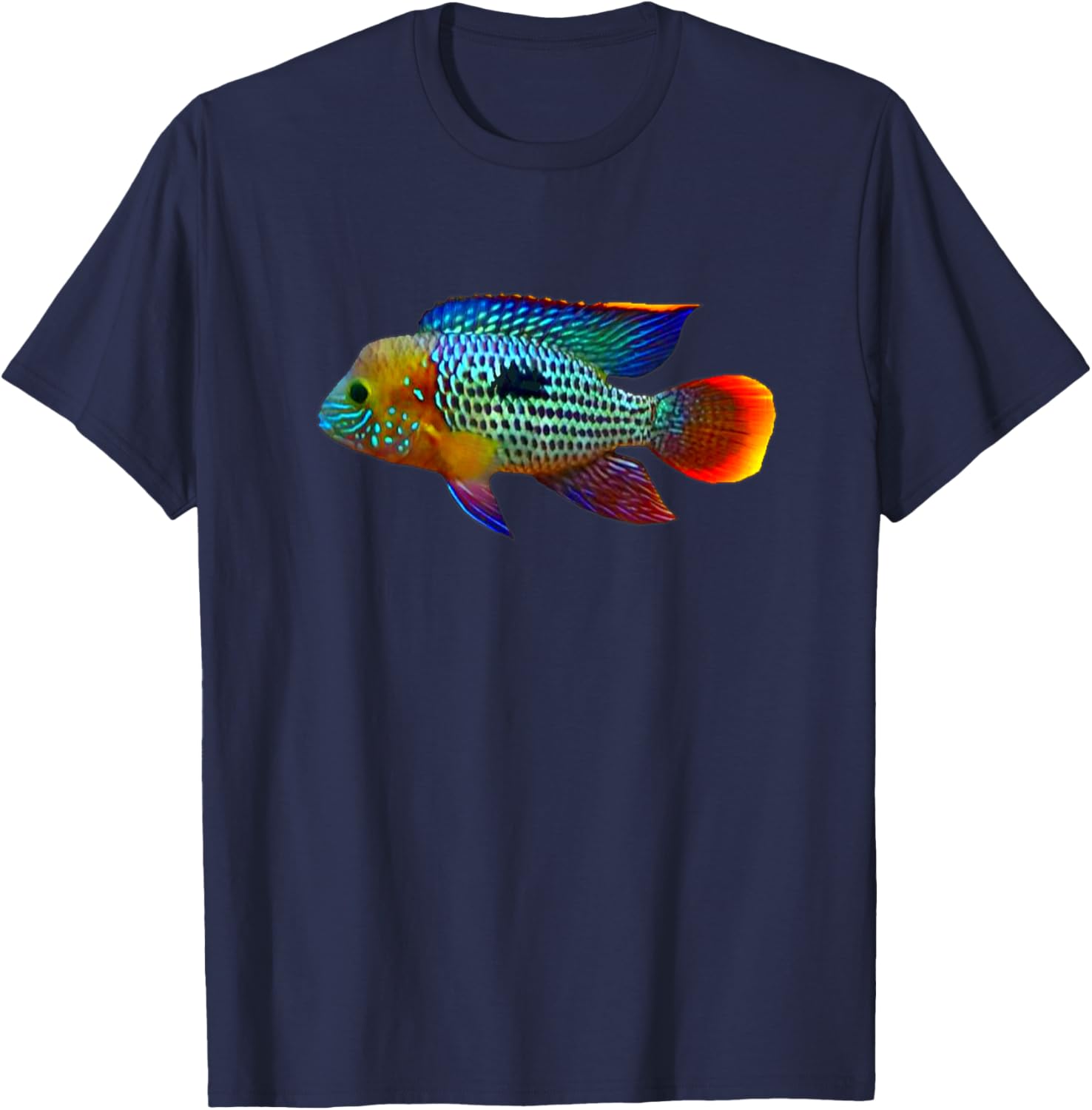 Green Terror Cichlids South American Cichlid Aquarium Fish T-Shirt - T-Shirt | Navy