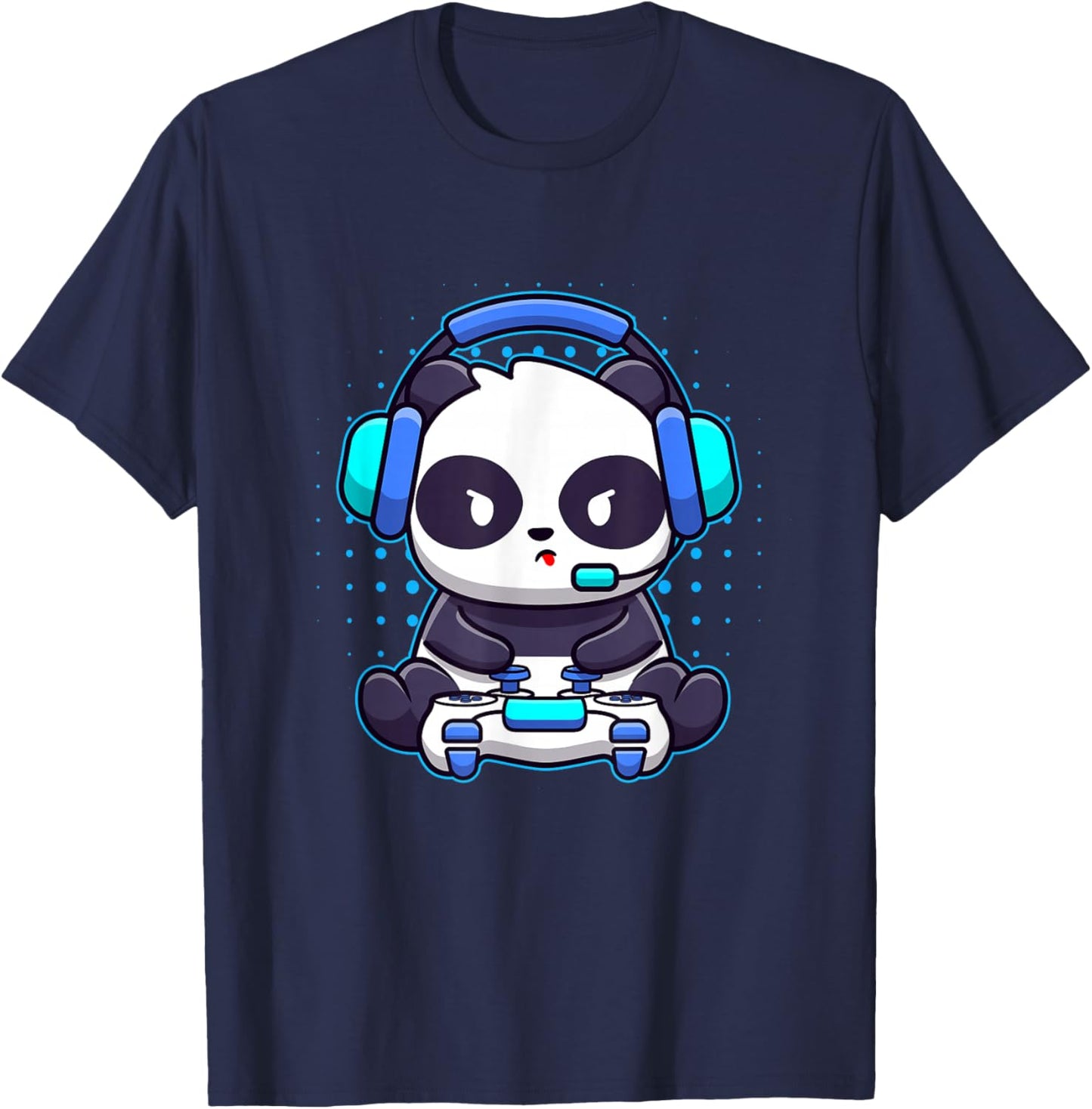 Gaming Panda Video-games Funny Gamer Player Animal Lover T-Shirt - T-Shirt | Navy