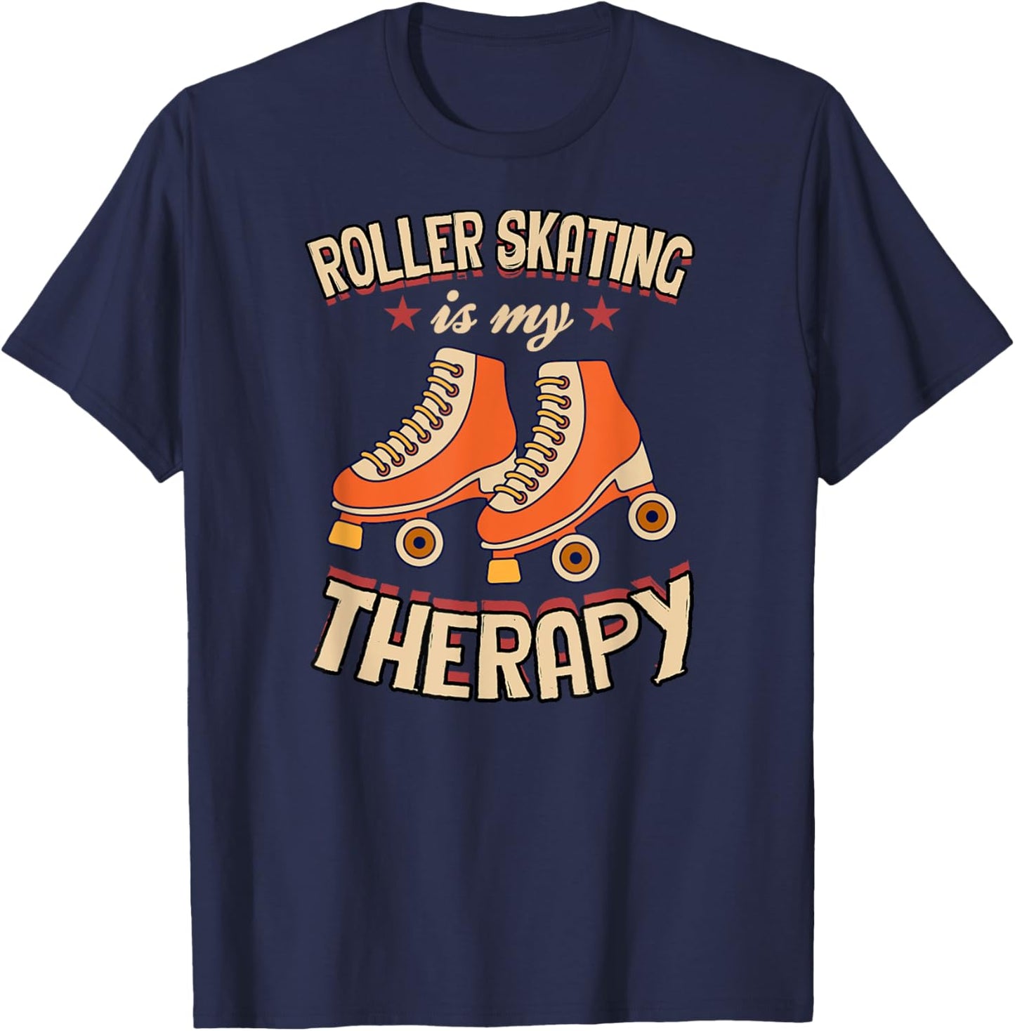 Roller Skating Is My Therapy T-Shirt - T-Shirt | Navy
