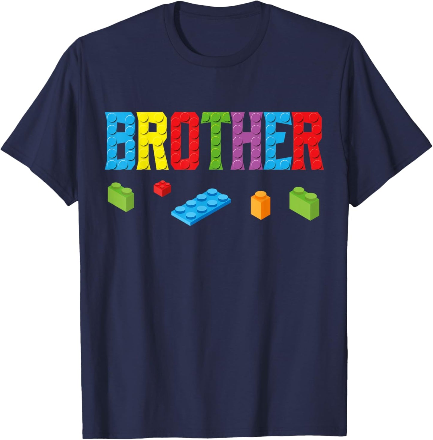 Brother Master Builder Building Bricks Blocks Family Set Men T-Shirt - T-Shirt | Navy