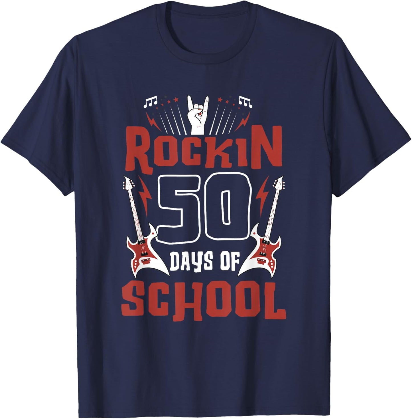 Rockin 50 Days Smarter T-Shirt - T-Shirt | Navy