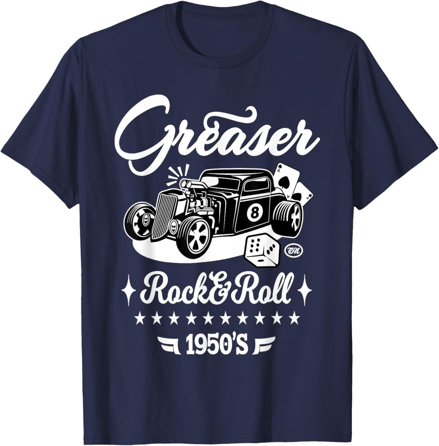 1950s Sock Hop Costume Retro 50s Vintage Rockabilly Greaser T-Shirt - T-Shirt | Navy