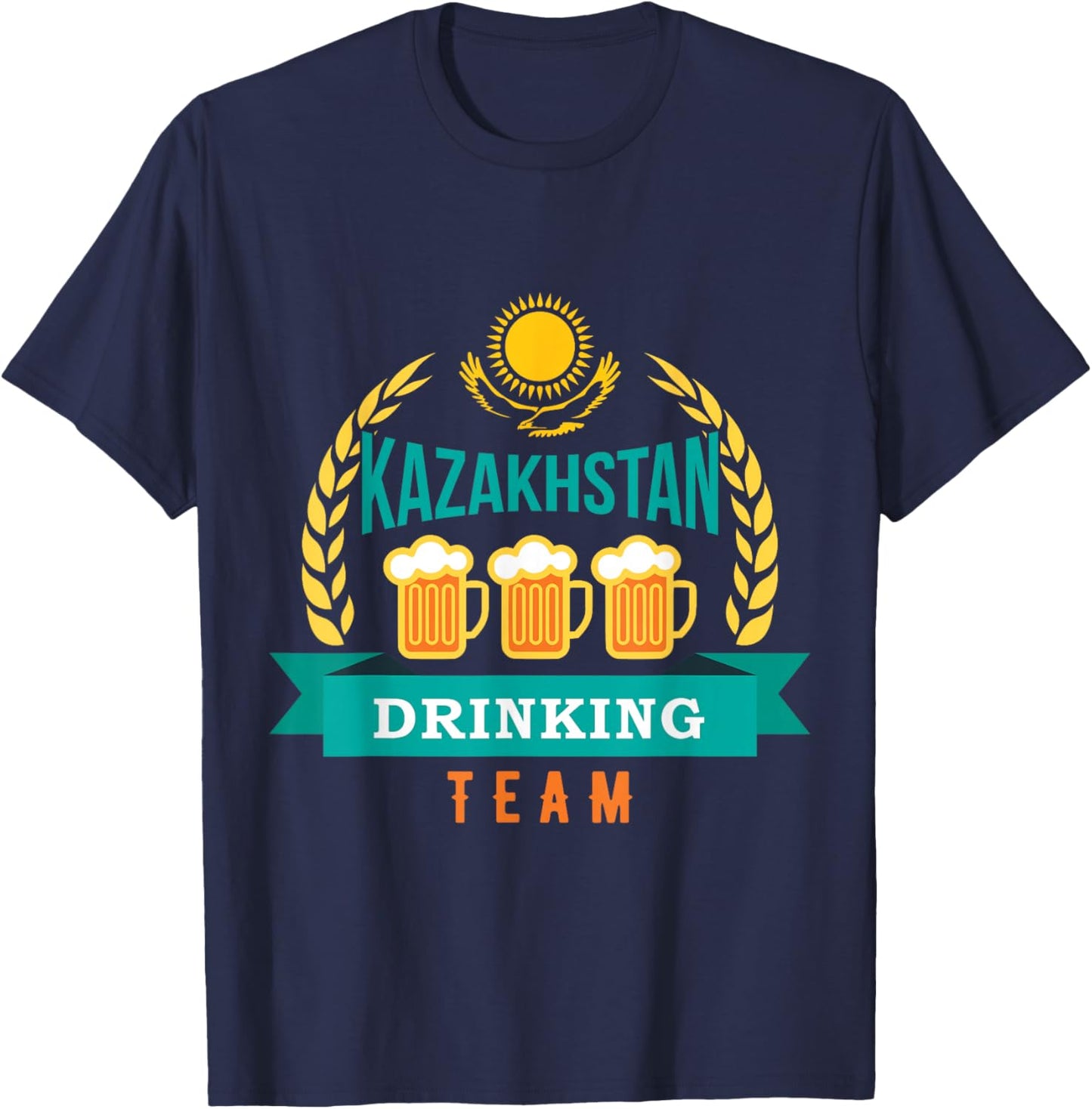 Republic of Kazakhstan Qazaqstan Kazakhian Beer T-Shirt - T-Shirt | Navy