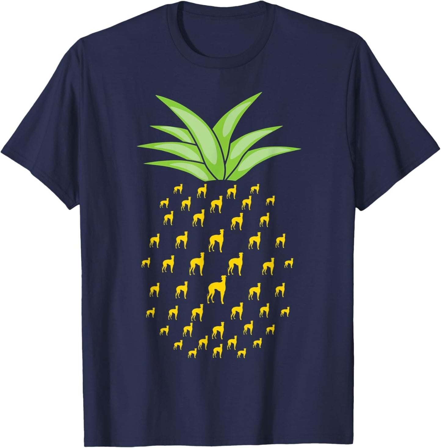Funny Galgo Espanol Dog Ananas Pineapple T-Shirt - T-Shirt | Navy