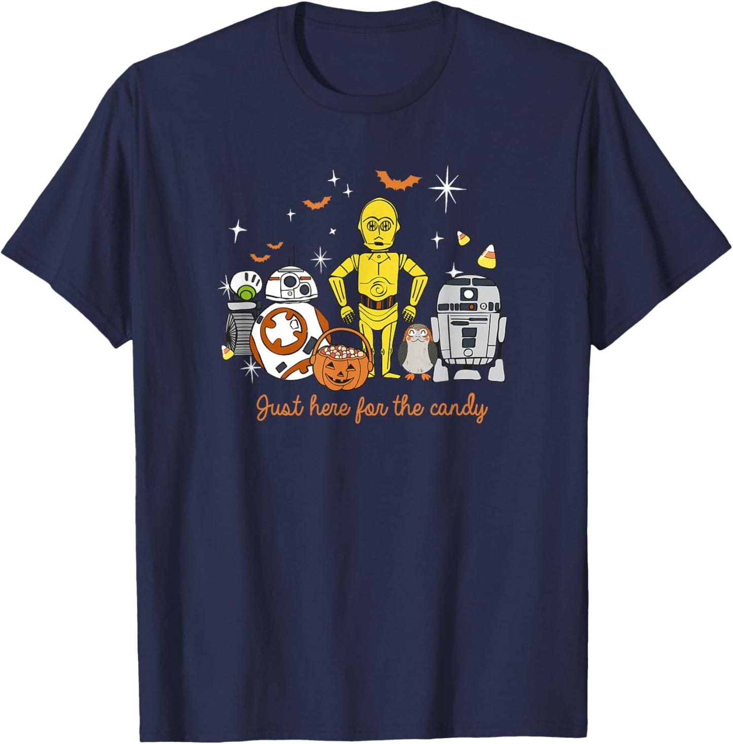 Star Wars Group Shot Halloween Here For The Candy T-Shirt - T-Shirt | Navy