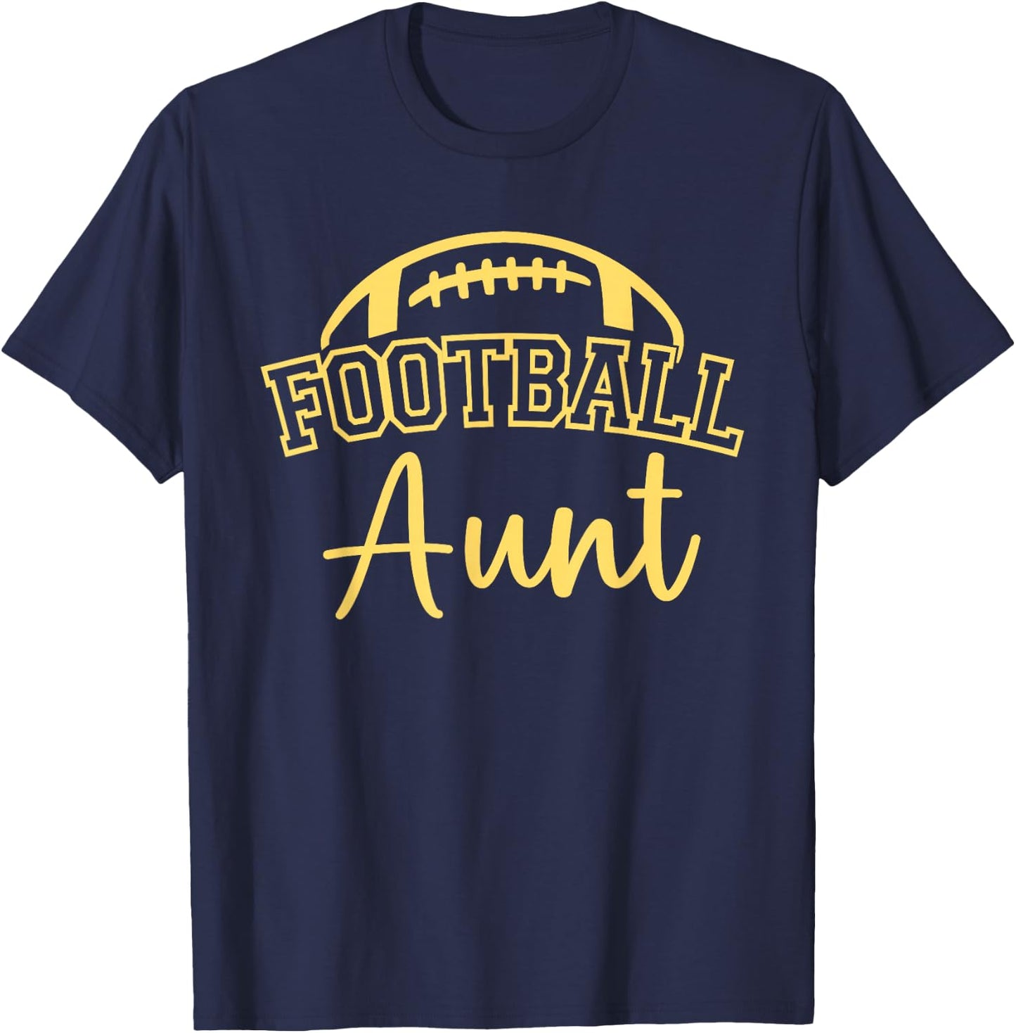 Football Aunt Matching Family Football T-Shirt - T-Shirt | Navy