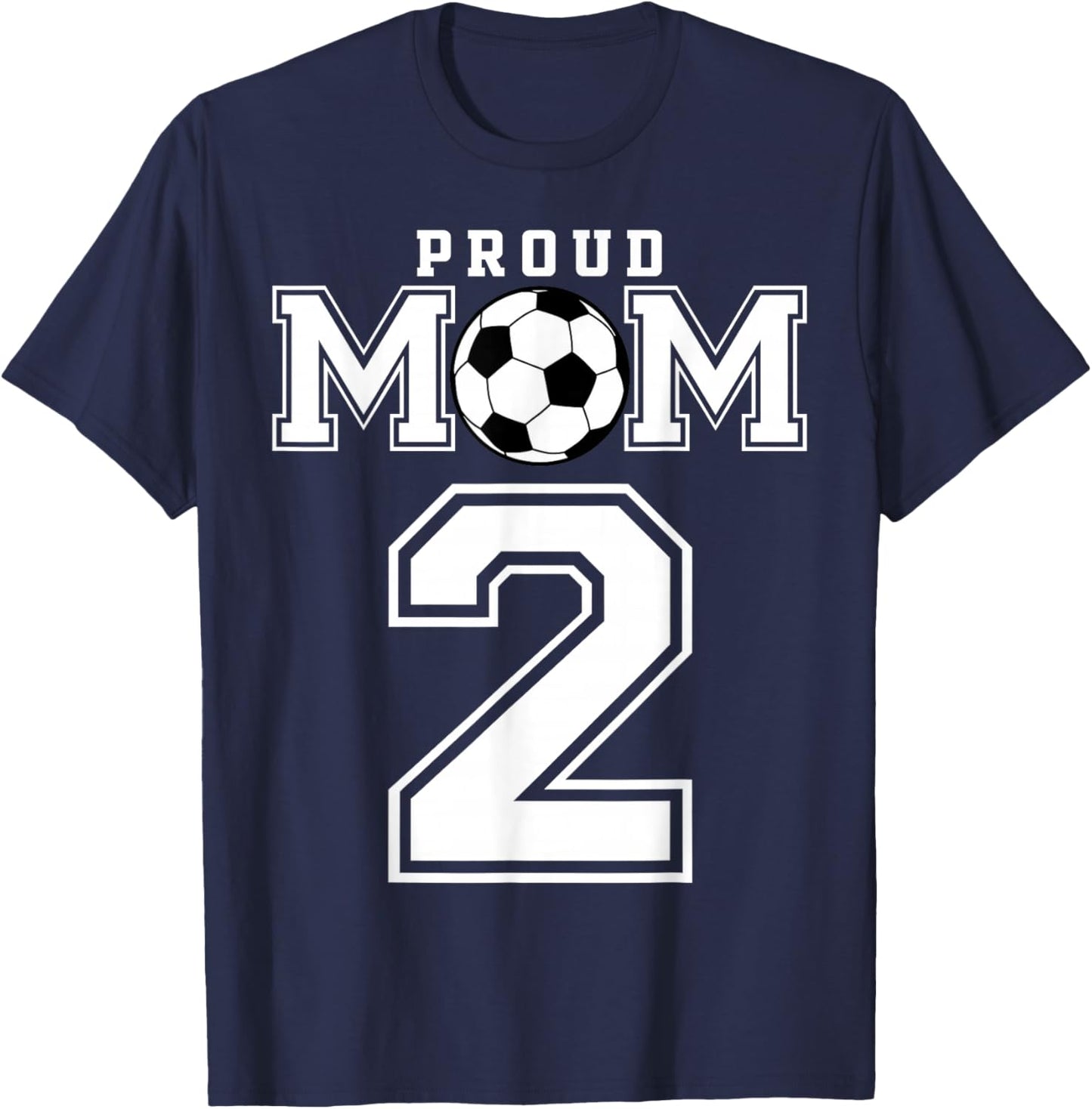 Number 2 Custom Proud Soccer Futbol Mom Personalized Women T-Shirt - T-Shirt | Navy