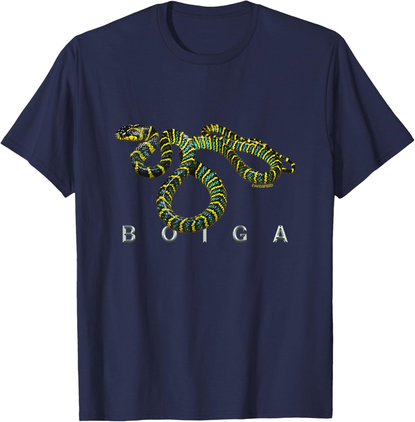 Davidsfeed Boiga | Snake reptile animal lover gift boy girl T-Shirt - T-Shirt | Navy