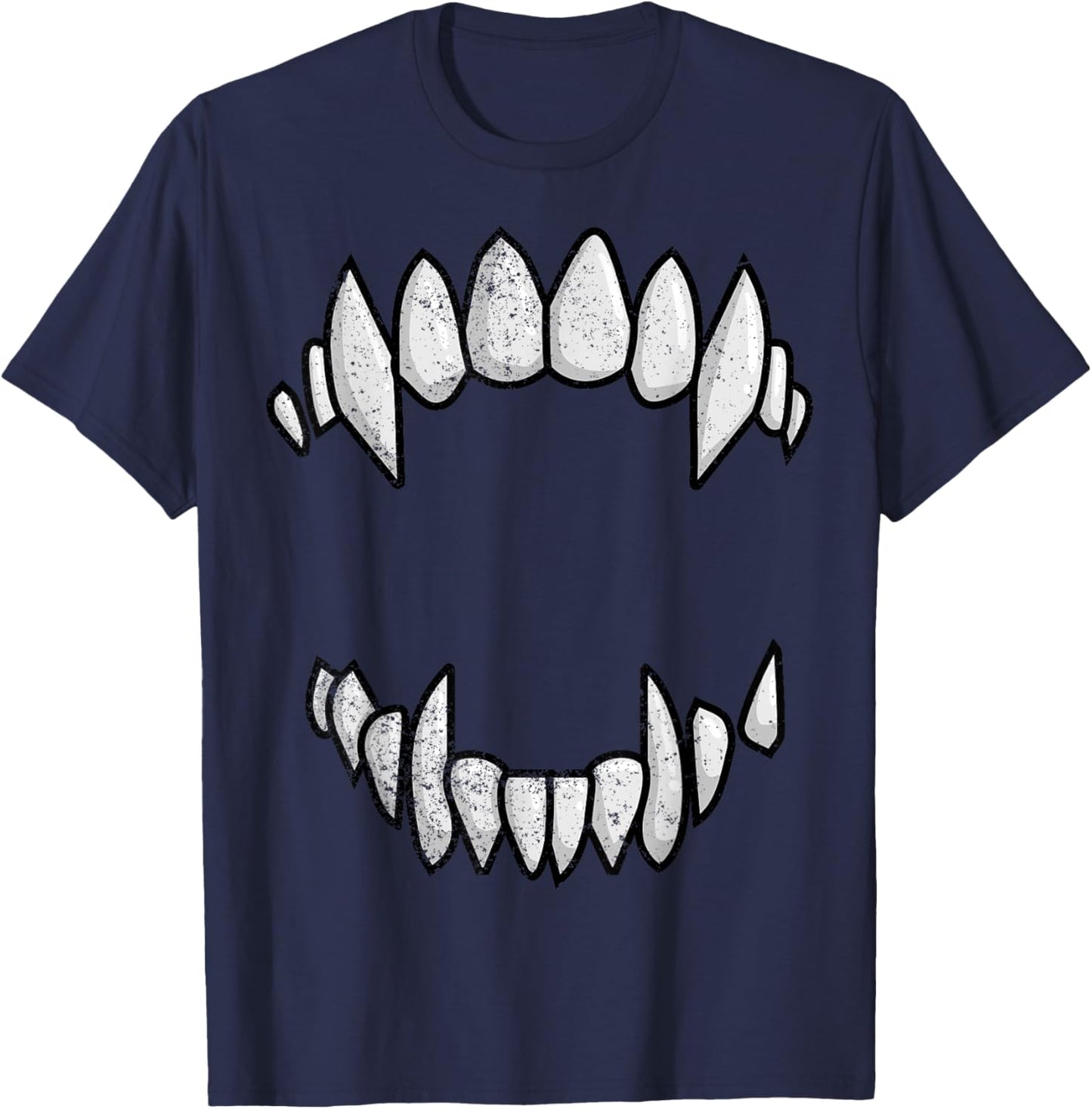 Vampire Fangs Teeth Halloween Monster Teeth Costume T-Shirt - T-Shirt | Navy
