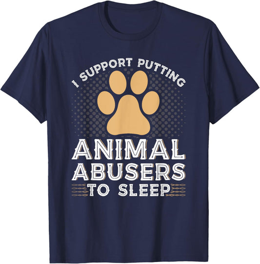 Animal Rescuer Pet Adoption, Stop Animal Abuse T-Shirt - T-Shirt | Navy