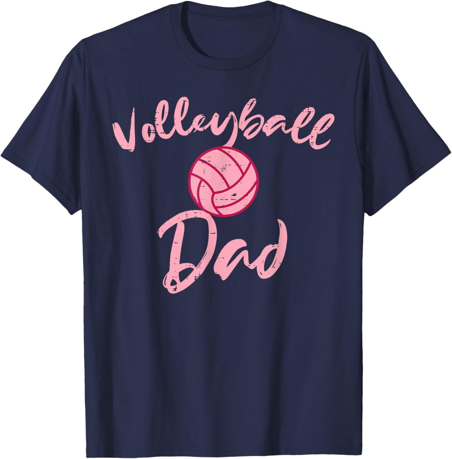 Pink Volleyball Dad Cute Family Matching Daddy Papa Men T-Shirt - T-Shirt | Navy