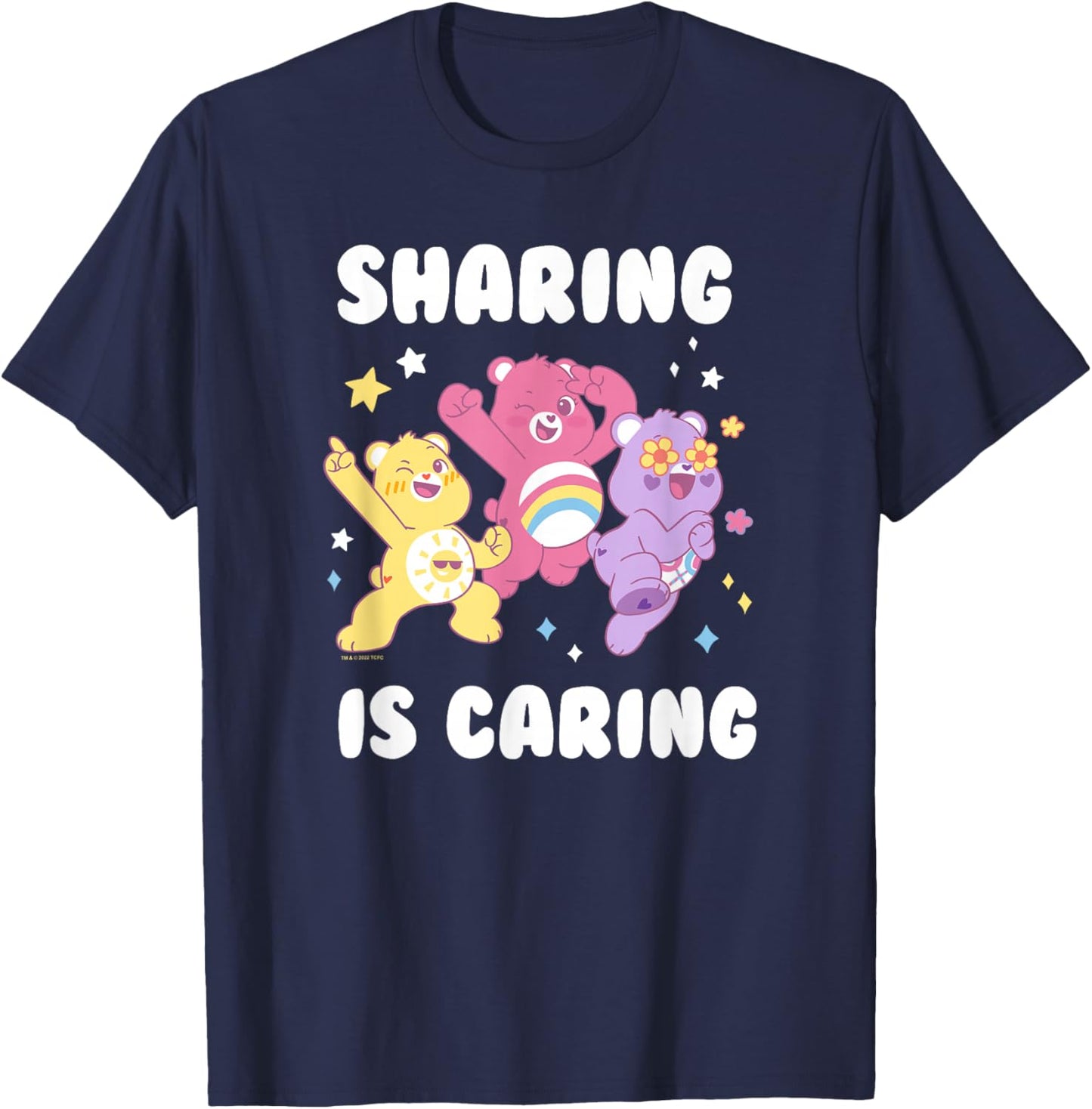 Care Bears Cheer Bear Sharing is Caring Sparkle Group Poster T-Shirt - T-Shirt | Navy