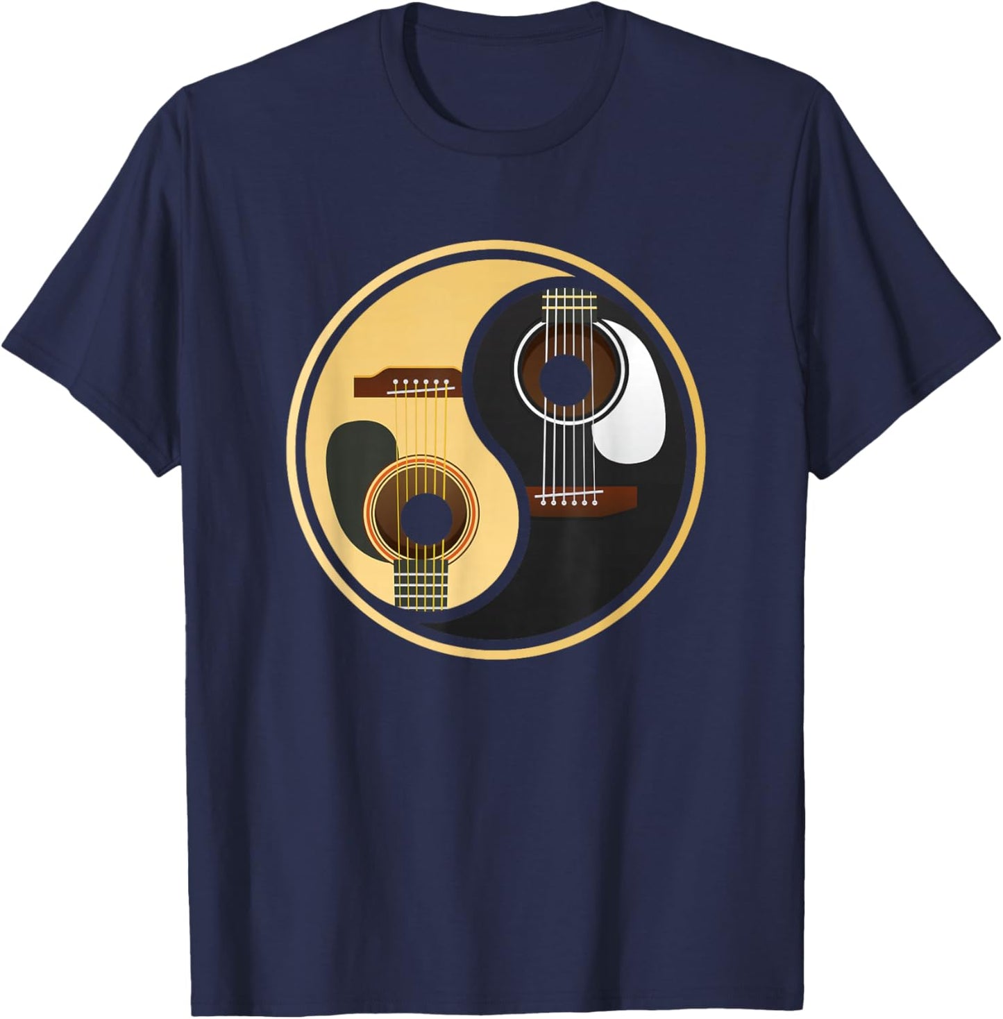 Guitar Music Lover Guitar Yin Yang T-Shirt - T-Shirt | Navy