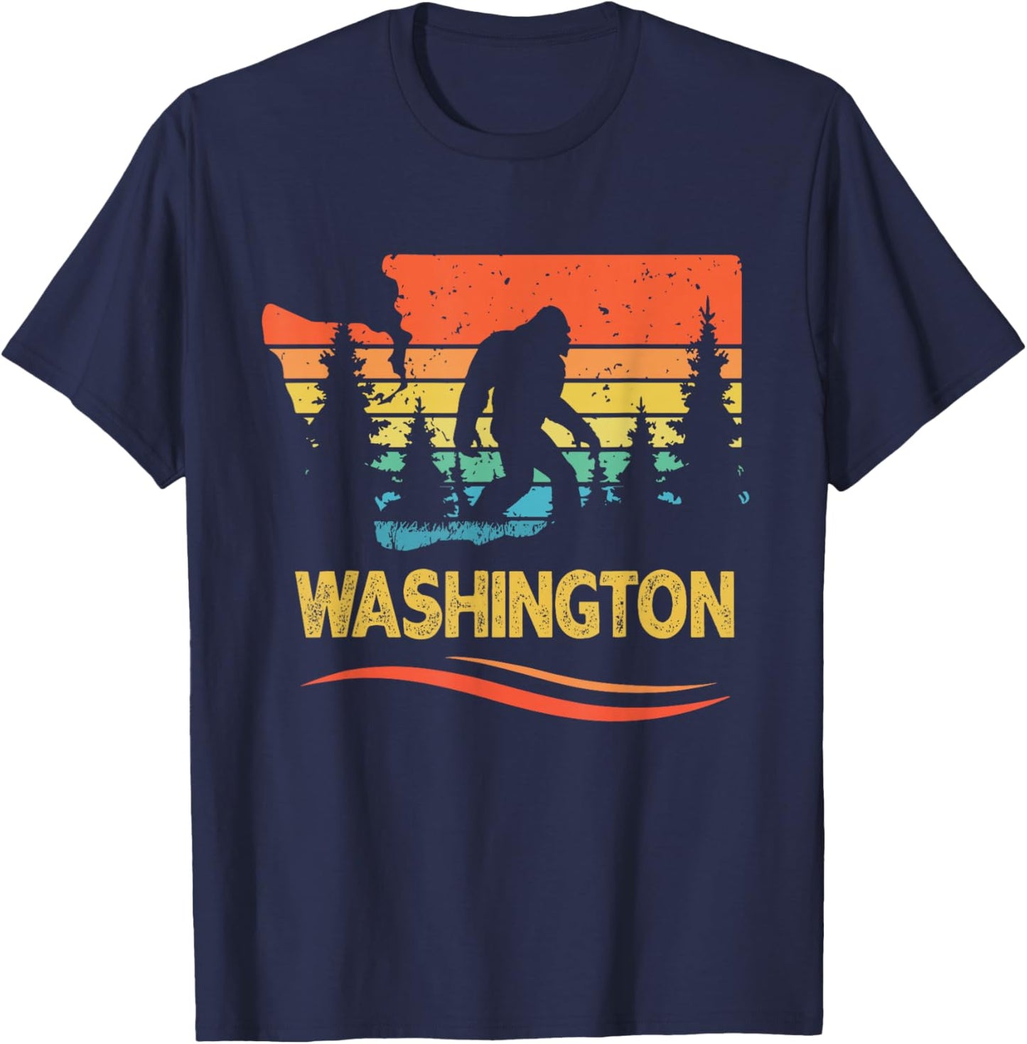 Washington with a Bigfoot or a Sasquatch T-Shirt - T-Shirt | Navy