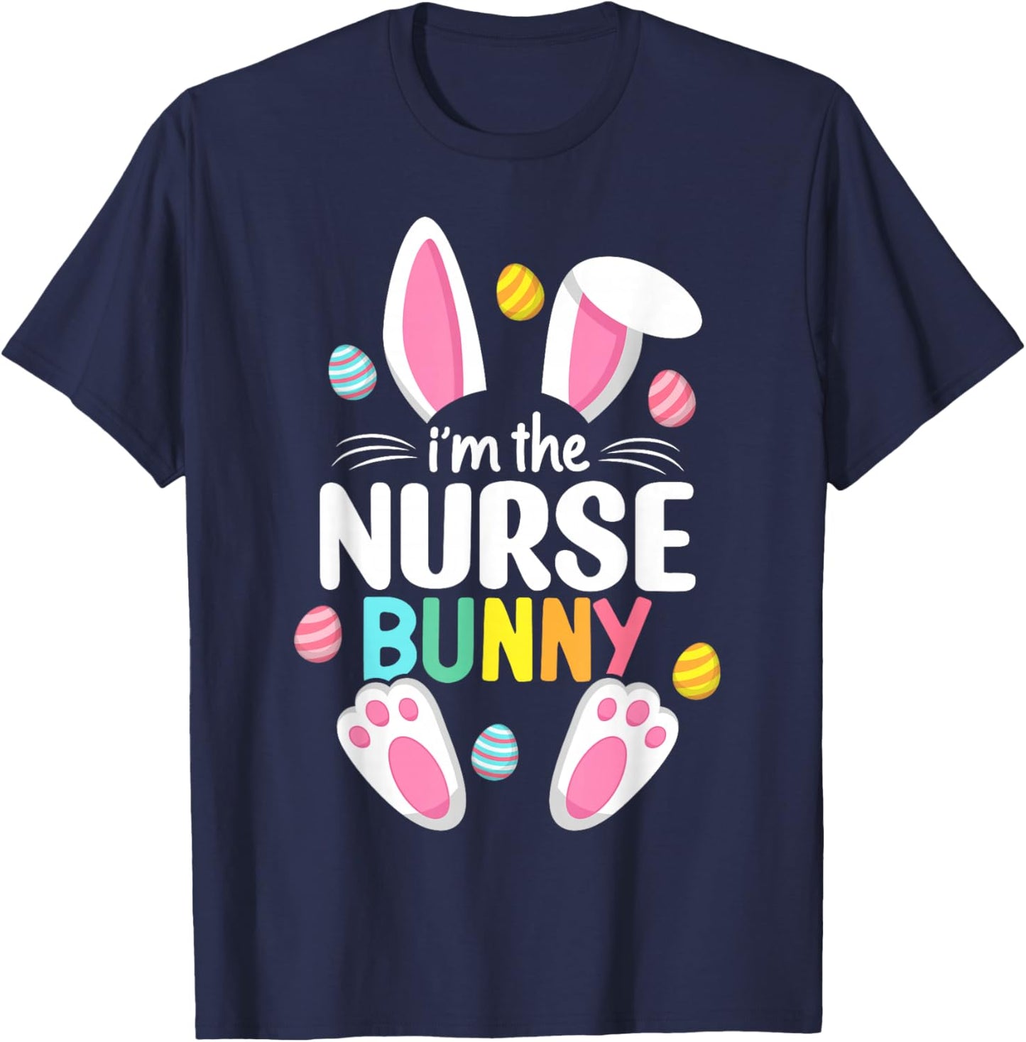 Easter Nurse Bunny Ears Nursing Easter Egg Stethoscope Women T-Shirt - T-Shirt | Navy